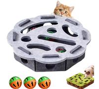 Cat Nail File Enrichment Box with Bell Ball & Sandpaper Inside, Cat Scratch Puzzle Enrichment Box Nail File, Gift for a Cats That Hates Having Its Nails Trimmed (Gray,Round)