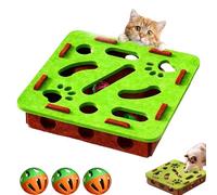 Cat Nail File Enrichment Box with Bell Ball & Sandpaper Inside, Cat Scratch Puzzle Enrichment Box Nail File, Gift for a Cats That Hates Having Its Nails Trimmed (Green,Square)