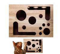Cat Nail File Enrichment Box, Wooden Cat Nail File Box for Indoor Boredom, Interactive Kittens Scratch Puzzle Toy, Funny Pet Claw Trimmer Scratcher for Home Living Room