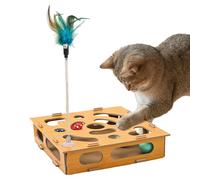 Cat Nail File Enrichment Box - Wooden Pet Supplies - Nail File Scratch Pad Maze,for Exercise Training Kitten Home Living Room Bedroom Balcony Mealtime Travel