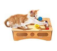 Cat Nail File, Interactive Scratcher Box, 12-Inch Toy with Rolling Balls, Durable Cardboard, Creative Enrichment Style, Pet Training for Home and Balcony