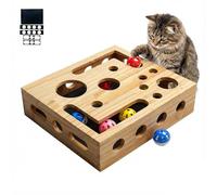 Cat Nail File Scratch Enrichment Box,Solid Pine Wood Puzzle Toy with Widened Safety Holes,Stress Free Alternative to Clippers&Grinders,Interactive Hunting Maze for Indoor Cats,Sandpaper