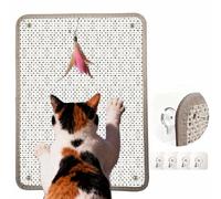 Cat Nail File Scratcher- Natural Sisal Scratching Pad with 80-Grit Aluminum Oxide, Wall/Floor Cat Scratcher is Ideal for Trimming Cat Nails & Furniture Protection (16.65"x13.58")