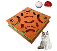 Cat Nail File Scratcher, Silent Scratching Board, with Bell Ball Felt Cat Scratch Puzzle, for Kitten Dog Small Medium Large Breed Indoor Floor Grooming Play Couch Furniture Protection