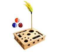 Cat Nail File Scratcher, Wood Interactive Puzzle Board, 30x25x8cm Hunting Simulation Toy, Indoor Pet Enrichment Accessory, Mental Stimulation Scratch Play, Suitable for Home Indoor Outdoor Cat Play