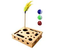 Cat Nail File Scratcher, Wooden Interactive Scratching Puzzle Toy, 11.81x9.84x3.15in Fun Enrichment Board with Sturdy Scratch Layer Design, Pet Mental Stimulation, Indoor Play Activity Tool for Use