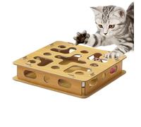 Cat Nail File Scratching Post Box - Ergonomic Wooden Toys For Pets, Sturdy, With 2 Bells Puzzle Box, Nail Care, Indoors Claw Wonder Keeping | Multipurpose Outdoor Indoor Utility