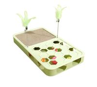 Cat Nail File Toy with Teaser Wand Enrichment Claw Scratcher | Claw Craft Cat Nail Trimmer Box for Furniture Floor Couch Bed Protection Garden Home Bedroom Balcony