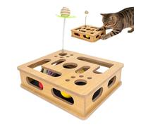 Cat Nail Trim Enrichment Box | Interactive Wooden Grinding Enrichment | Cat Scratcher That Files Nails Built-in Sandpaper - for Dog Pet Kitten Puppy House Play Indoor