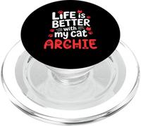 Cat Name Archie Life Is Better With My Cat Archie PopSockets PopGrip for MagSafe