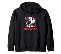 Cat Name Blackjack Life Is Better With My Cat Blackjack Zip Hoodie