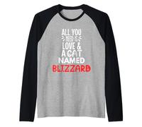 Cat Name Blizzard Design - All You Need is Love! Raglan Baseball Tee