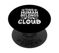 Cat Name Cloud Human Belongs to Cat Name Cloud PopSockets Adhesive PopGrip