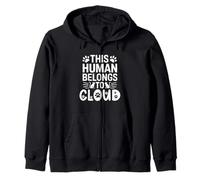 Cat Name Cloud Human Belongs to Cat Name Cloud Zip Hoodie
