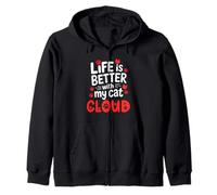 Cat Name Cloud Life Is Better With My Cat Cloud Zip Hoodie
