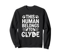 Cat Name Clyde This Human Belongs to Clyde Funny Cat Lover Sweatshirt