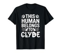 Cat Name Clyde This Human Belongs to Clyde Funny Cat Lover Value Graphic T-Shirt