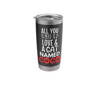Cat Name Coco Design - All You Need is Love! Stainless Steel Insulated Tumbler