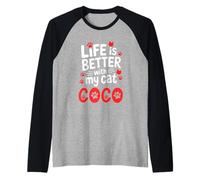 Cat Name Coco Life is Better with My Cat Coco Raglan Baseball Tee