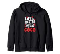 Cat Name Coco Life Is Better With My Cat Coco Zip Hoodie