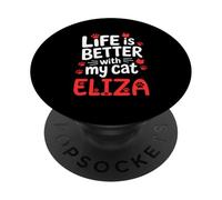 Cat Name Eliza Life Is Better With My Cat Eliza PopSockets Adhesive PopGrip