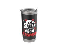 Cat Name Figaro Life is Better with My Cat Figaro Stainless Steel Insulated Tumbler