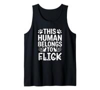 Cat Name Flick This Human Belongs to Flick Funny Cat Lover Tank Top