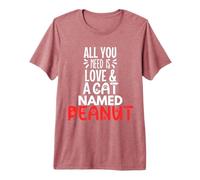 Cat Name Peanut Design - All You Need is Love! Premium T-Shirt