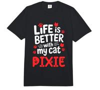 Cat Name Pixie Life is Better with My Cat Pixie Comfort Colors Adult Heavyweight T-Shirt