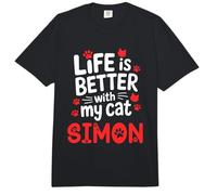Cat Name Simon Life is Better with My Cat Simon Comfort Colors Adult Heavyweight T-Shirt
