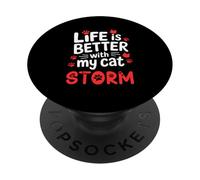Cat Name Storm Life Is Better With My Cat Storm PopSockets Adhesive PopGrip