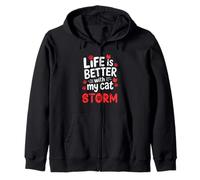 Cat Name Storm Life Is Better With My Cat Storm Zip Hoodie