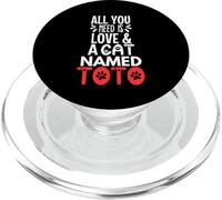 Cat Name Toto Design - All You Need is Love! PopSockets PopGrip for MagSafe