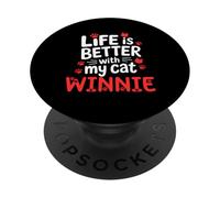 Cat Name Winnie Life Is Better With My Cat Winnie PopSockets Adhesive PopGrip