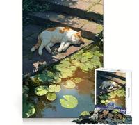 Cat Nap by The Lily Pond 1000 Piece Jigsaw Puzzles for Adults Teenagers Brain Wellness Slow Leisure Perfect Lock size 38x26cm