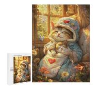 Cat Nap in Garden Puzzle 1000 Teile Schwer Puzzle Spielzeug Lernspiel Impossible Herausforderungsspielzeug Für Erwachsene Kinder 500 PCS