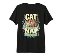 Cat Nap Mode Sleepy Feline Premium T-Shirt