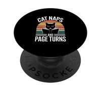 Cat Naps And Page Turns Book Lover PopSockets Adhesive PopGrip