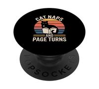 Cat Naps And Page Turns Book Lover PopSockets Adhesive PopGrip
