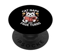 Cat Naps And Page Turns Book Lover PopSockets Adhesive PopGrip