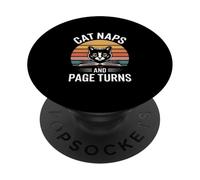 Cat Naps And Page Turns Book Lover PopSockets Adhesive PopGrip
