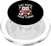Cat Naps And Page Turns Book Lover PopSockets PopGrip for MagSafe