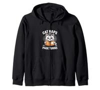 Cat Naps And Page Turns Book Lover Zip Hoodie