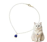 Cat Necklace Collar Adjustable Blue Crystal Pendant