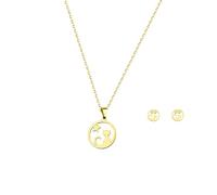 Cat Necklace Earrings Set Cat Lady Gifts Cute Dainty Animal Pendant Jewelrys Gifts for Cat Mom Cat Lovers, Stainless Steel, No Gemstone