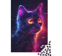 Cat Neon Animal Jigsaw Puzzle 1000 Pieces for Long Evenings, 70x50cm/1000pcs