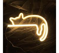 Cat Neon Sign- Cat Themed LED Wall Sign for Youth Room Game Room Dormitory Party Classroom Gift for Children Bedroom Office (5V,13 * 11.81 Inch, Easy Hanging)