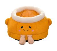 Cat Nest Bed | Lovely Orange Shape Soft Warm Pet House | Semi-Closed Cat Tent Bed | Comfortable Washable Villa for Indoor and Outdoor Travel Car