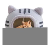 Cat Nest, Comfortable Crystal Fleece Cat Cave with Cat Scratching Pad and Plush Ball for Hanging, Soothing and Cosy Covered Sleeping Tent Bed for Dogs and Cats