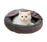 Cat Nest, Cozy Round Donut Bed on Small Pets, Covered Warm Sleeping Cushion in Kitten Puppy Travel Outdoor Winter Comfort, Calming Animal Supplies for Home or Kennel Use